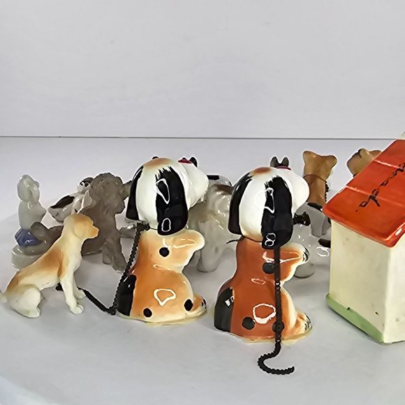 Vintage Dog Miniature Figurine Lot Ceramic Resin Plastic - Picture 9 of 12
